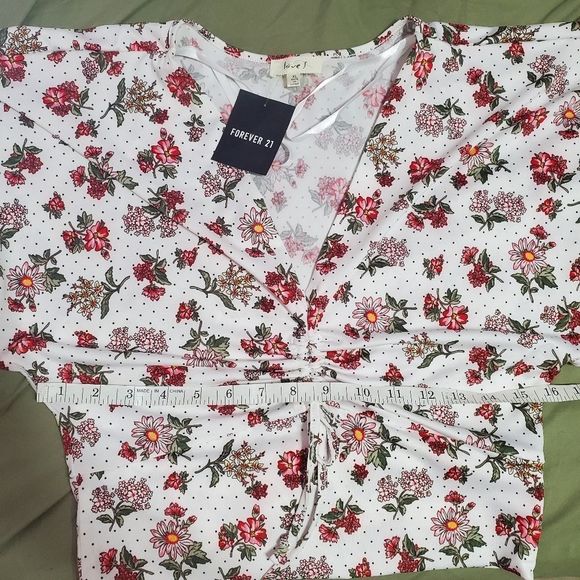 Floral Drawstring front Crop top XL - Picture 7 of 7